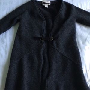 Ellen Tracy Grey Merino Wool Long Cardigan - image 1